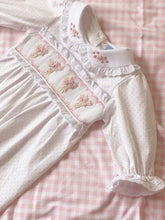 Load image into Gallery viewer, The Layette Smocked Babygrow - Floral Bouquet

