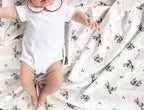The Collared Bodysuit SS - White/Traditional Red