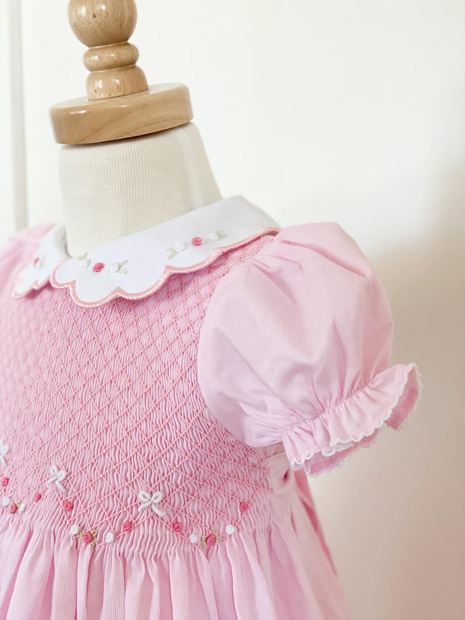 {Sutherby Girl’s} Signature Smocked Dress ~ Pink/Rosebuds & Bows