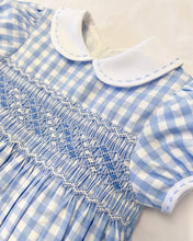 Load image into Gallery viewer, The Smocked Romper - Blue Gingham
