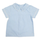 The Preppy Blouse - Pale Blue Gingham