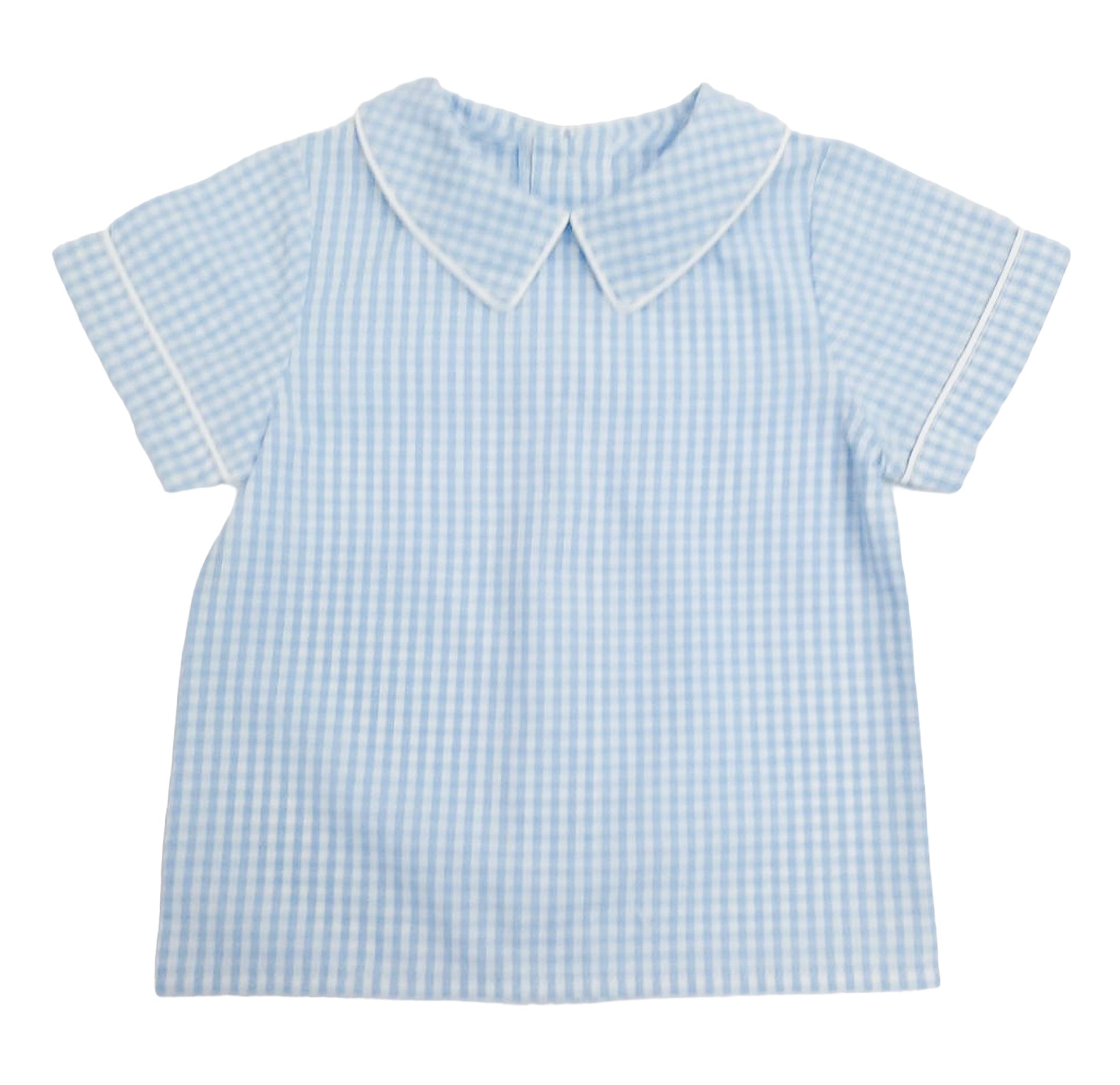 The Preppy Blouse - Pale Blue Gingham
