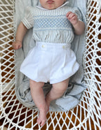 The Buster Suit - Duck Egg Blue Stripe
