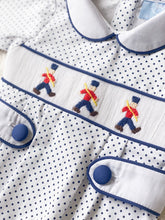 Load image into Gallery viewer, The Layette Smocked Babygrow - Toy Soldier
