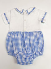 Load image into Gallery viewer, The &#39;Teddy&#39; Applique Romper - Blue Gingham
