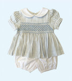 The Buster Suit - Duck Egg Blue Stripe