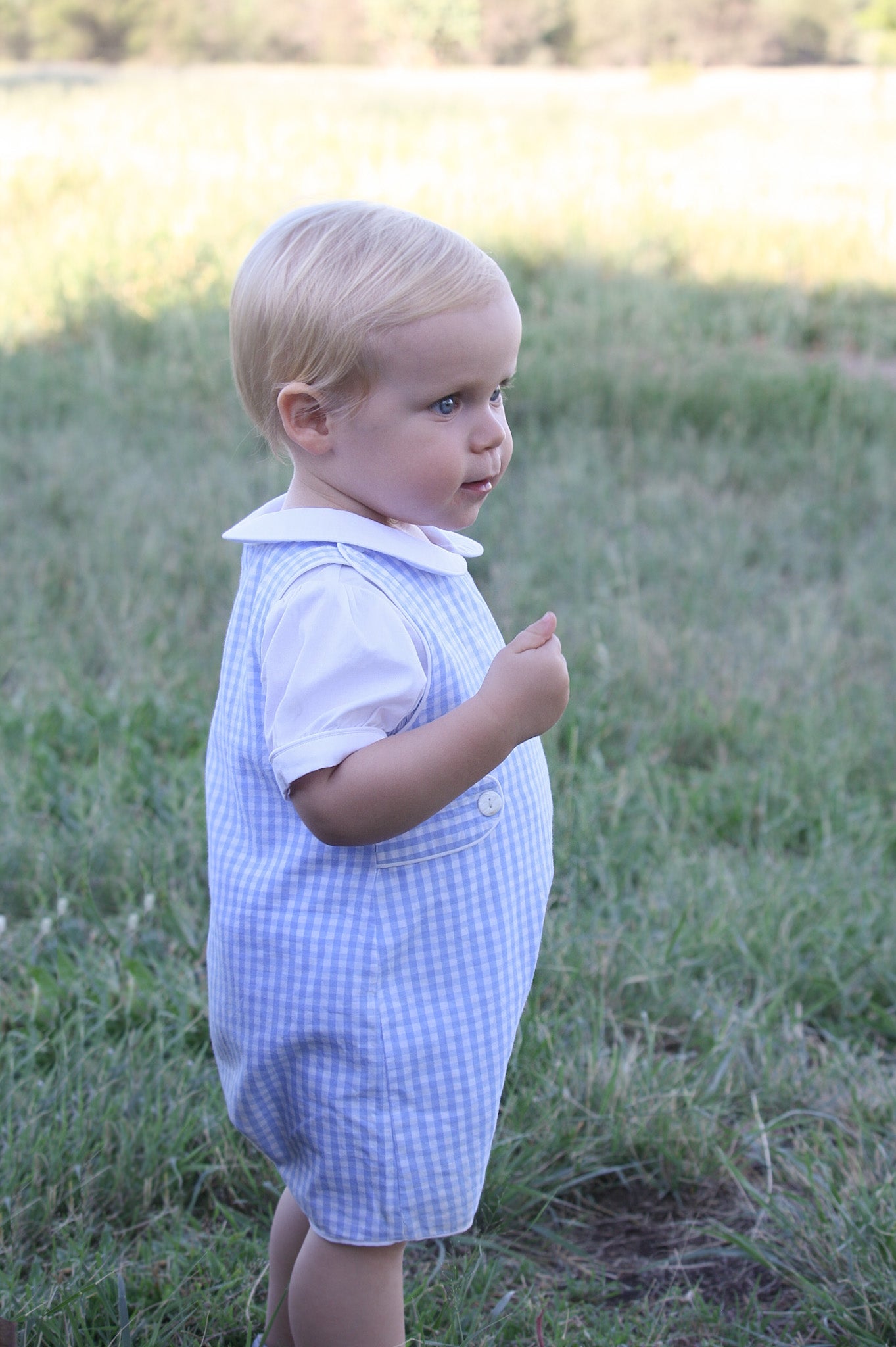 The Jon Jon -  Blue Gingham Linen