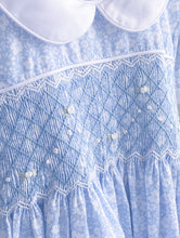 Load image into Gallery viewer, The Smocked Dress - Dainty Blue Floral

