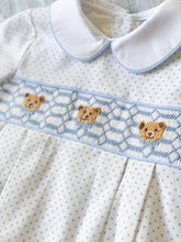 Load image into Gallery viewer, The Smocked Romper - Blue Teddy
