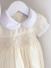 Load image into Gallery viewer, The  Smocked Romper - Pastel Yellow Stripe
