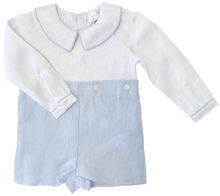 Load image into Gallery viewer, The Button-On Suit - Pale Blue Linen - Long-Sleeved
