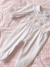 Load image into Gallery viewer, The Layette Smocked Babygrow - Floral Bouquet
