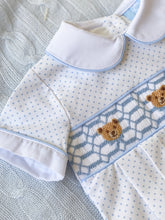 Load image into Gallery viewer, The Smocked Romper - Blue Teddy
