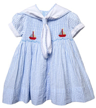 Load image into Gallery viewer, The Smocked Dress - Nautical Stripe
