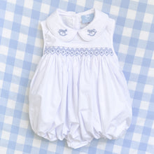 Load image into Gallery viewer, The Smocked Romper - Blue Rocking Horse
