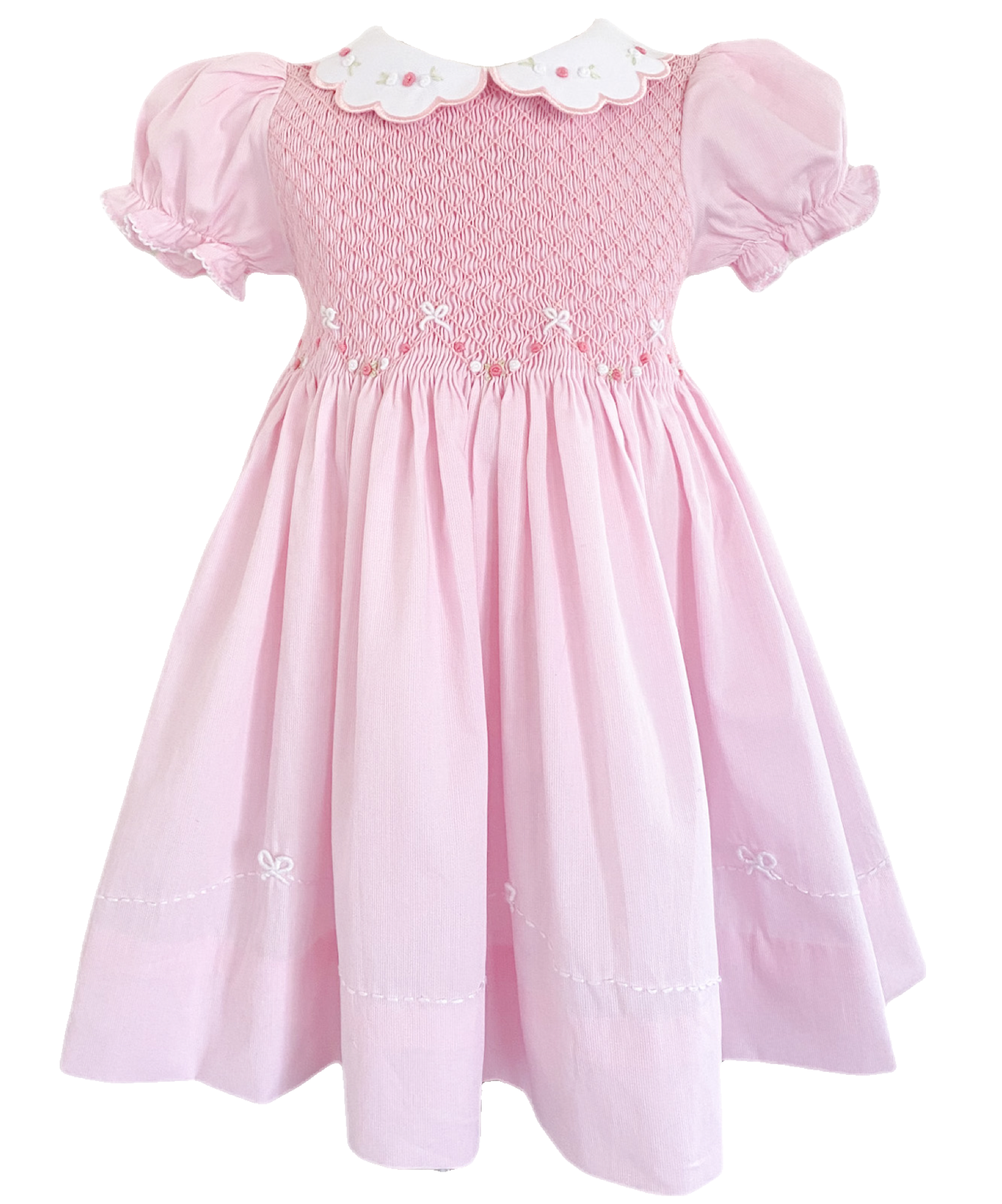 {Sutherby Girl’s} Signature Smocked Dress ~ Pink/Rosebuds & Bows