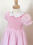 {Sutherby Girl’s} Signature Smocked Dress ~ Pink/Rosebuds & Bows