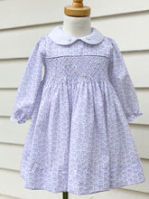 Load image into Gallery viewer, The Smocked Dress - Violet Floral - 1X SIZE 7-8 YEARS REMAINING!
