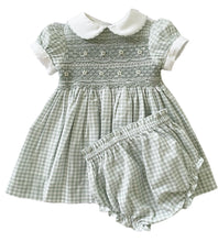 Load image into Gallery viewer, The Smocked Dress - Sage Gingham
