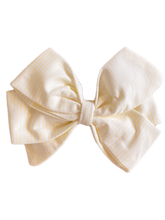 Load image into Gallery viewer, The Hair Bow - Pastel Yellow Stripe
