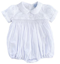 {Sutherby Boys} Signature Pintuck Smocked Romper - White