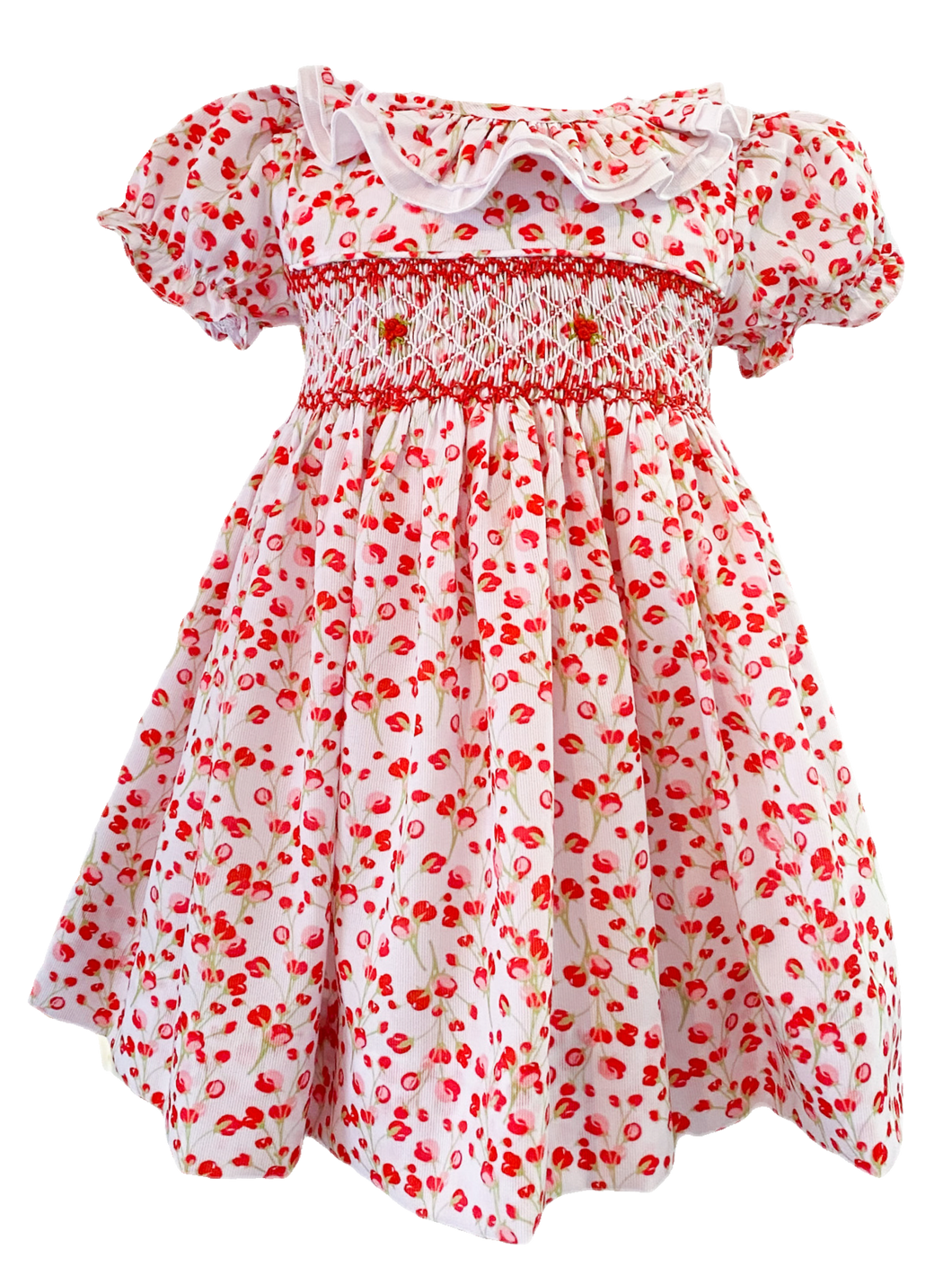 The Smocked Dress - Red Cherry