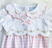 Load image into Gallery viewer, The Smocked Babygrow - Heirloom Blushing Rose
