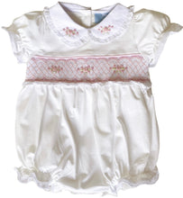 Load image into Gallery viewer, The Smocked Romper - Pink Floral Layette
