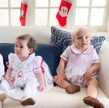 Load image into Gallery viewer, The Smocked Shortie - Heirloom White/Classic Red
